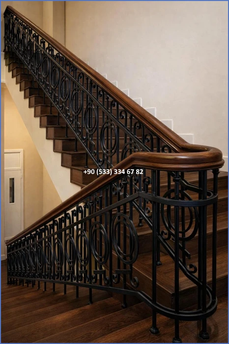 MERDİVEN KORKULUKLARI- MERDİVEN KORKULUK TASARIMI- FERFORJE MERDİVEN KORKULUK MODELLERİ dek32