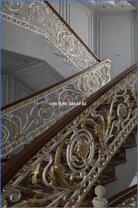 MERDİVEN KORKULUKLARI- MERDİVEN KORKULUK TASARIMI- FERFORJE MERDİVEN KORKULUK MODELLERİ dek13