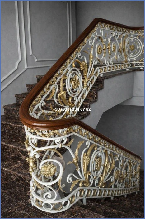 MERDİVEN KORKULUKLARI- MERDİVEN KORKULUK TASARIMI- FERFORJE MERDİVEN KORKULUK MODELLERİ dek14