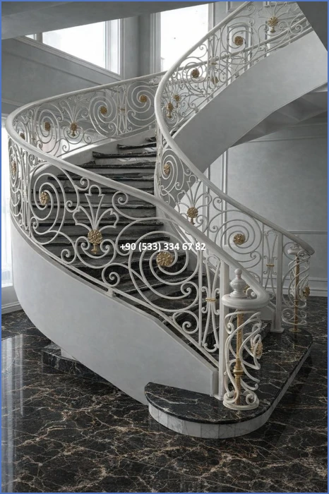 MERDİVEN KORKULUKLARI- MERDİVEN KORKULUK TASARIMI- FERFORJE MERDİVEN KORKULUK MODELLERİ dek19