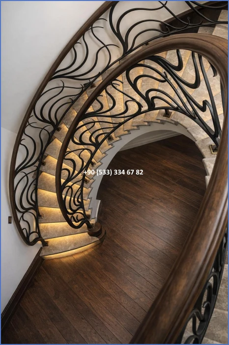 MERDİVEN KORKULUKLARI- MERDİVEN KORKULUK TASARIMI- FERFORJE MERDİVEN KORKULUK MODELLERİ dek51