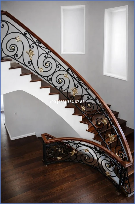 MERDİVEN KORKULUKLARI- MERDİVEN KORKULUK TASARIMI- FERFORJE MERDİVEN KORKULUK MODELLERİ dek80